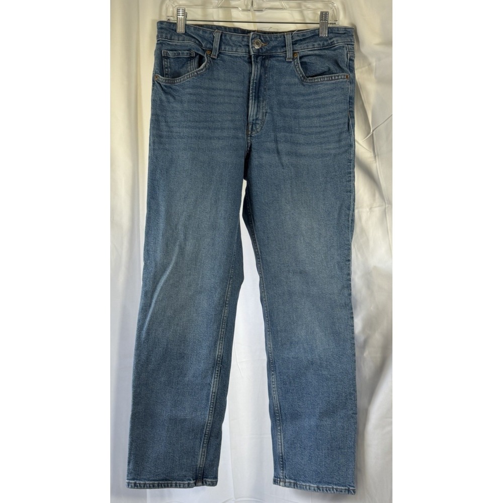 H&M‎ Blue Stone Wash Denim Jeans Size 10 Wide Leg